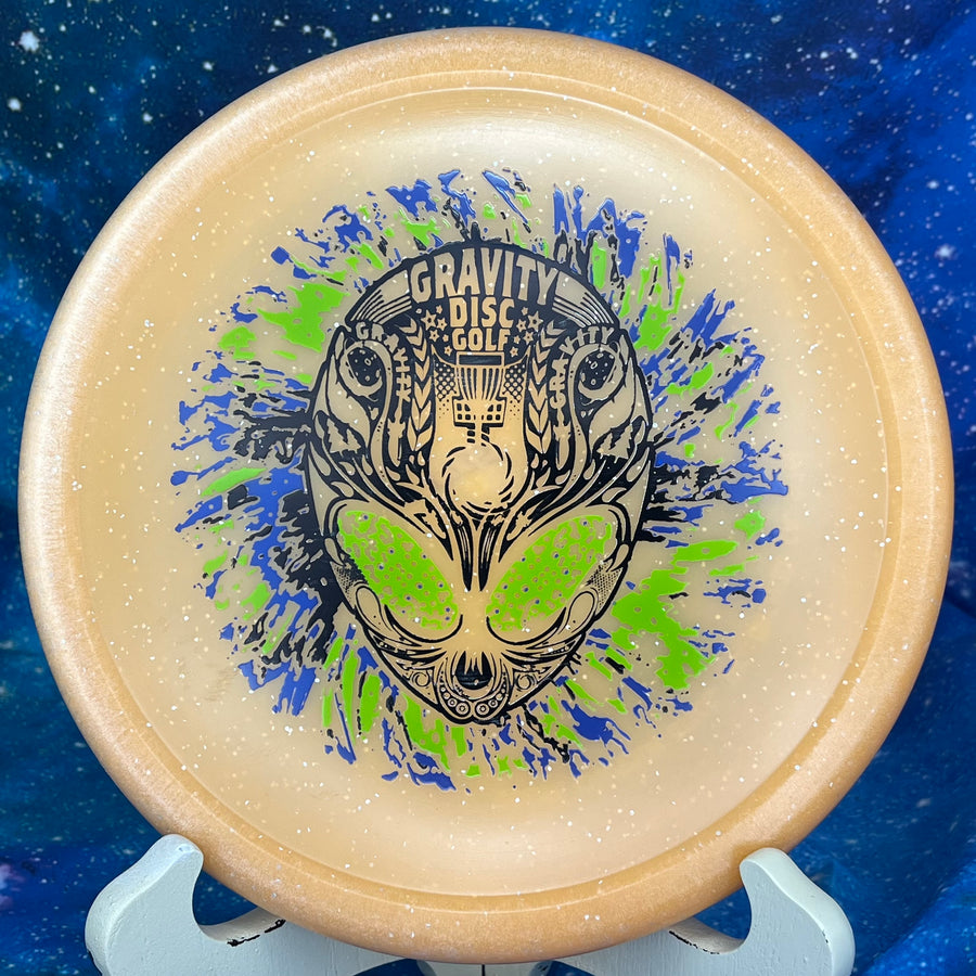 Infinite Discs - Glyph - Metal Flake Glow C-Blend - Neon Alien Head - Special Edition 3-Foil Stamp